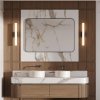 Stylowy nowoczesny designerski kinkiet LED do łazienki w kolorze chrom szklany ryflowany klosz LINEA LP-0510/1W-45 CH CCT Light Prestige IP44